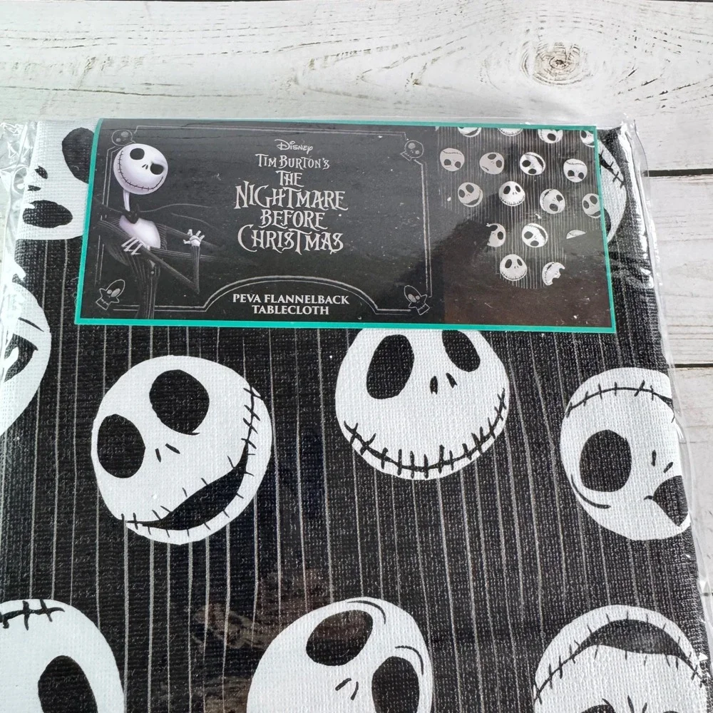 Nightmare Before Christmas Jack‎ Skellington Tablecloth 52x70 Pinstripe NEW